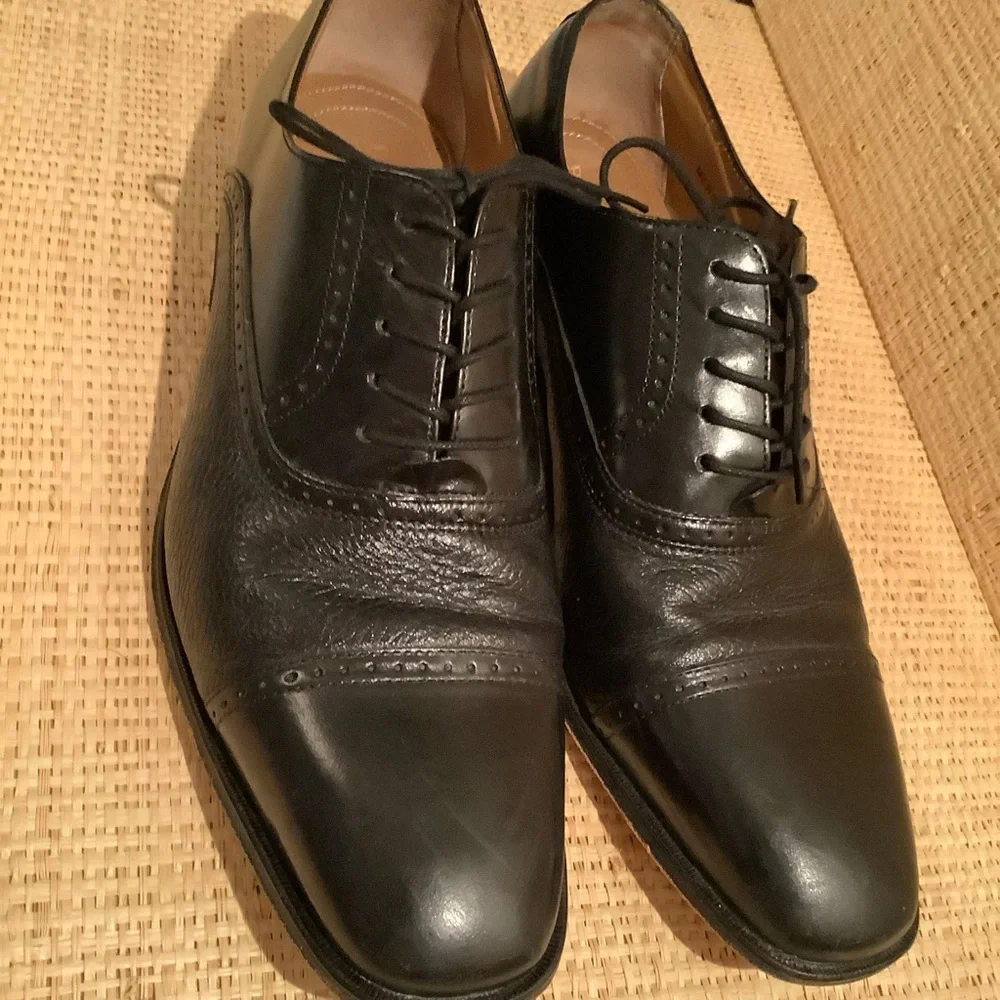 Classic Men's Black Leather Oxford Dress Shoes 8